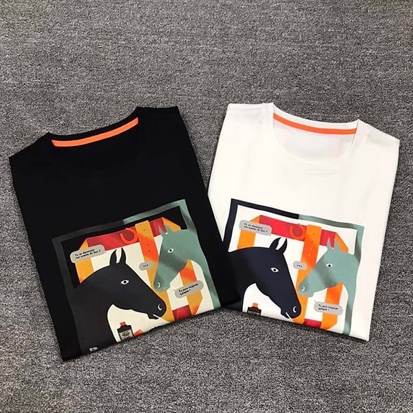 送料無料エルメス エトリエ・アン・フラグモン Tシャツ n級品2色 erq63641